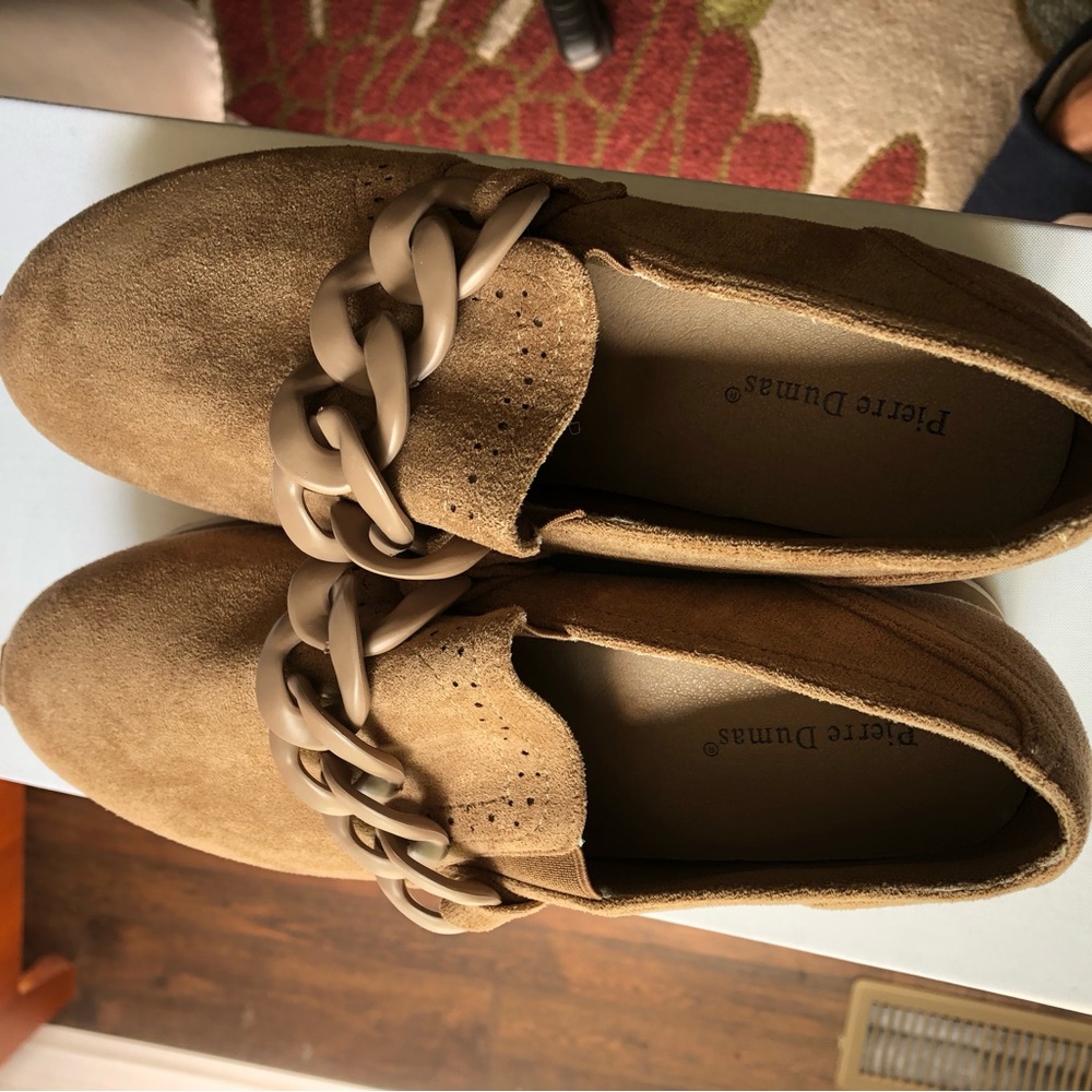 Pierre Dumas Beige/Tan Leather Insole Logo Shoe